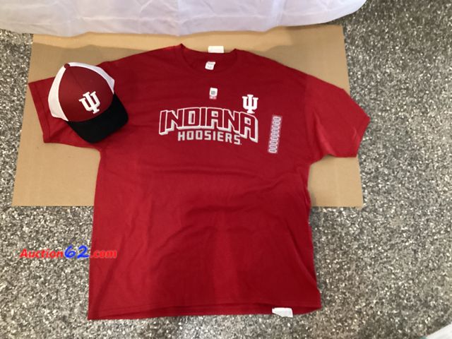 Lot 44-7738i - Lot of (1) adult 2XL Indiana University T-shirt and (1) IU trucker hat.  Appears New, A basic inspection has been given to this item. Sold A...
