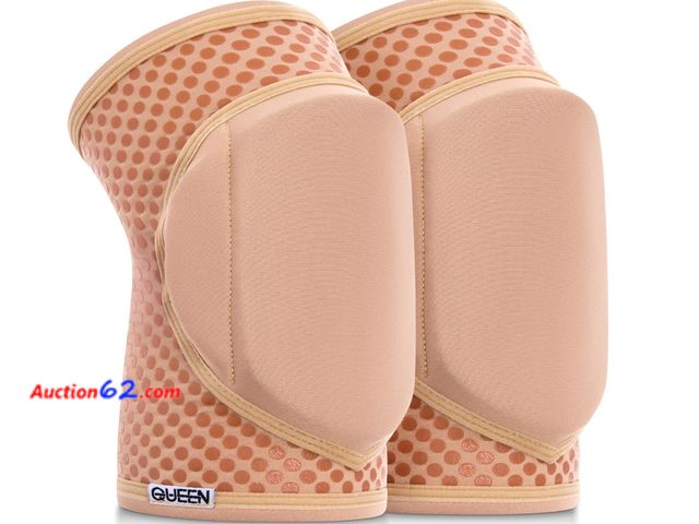 Lot 44-9123i - Queen Wear – (XS) Nude Latte Grip – Pole Dance Knee Pads – Perfect Woman Protection for Ballet Modern Dance and Indoor Sports Appears New, A...