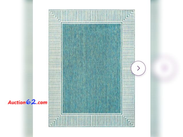 Lot 44-7148i - Asha simple border indoor/outdoor area rug 8'×10', green  E-Commerce Return, A basic inspection has been given to this item. Sold AS-IS.