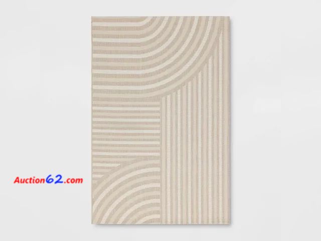 Lot 44-111w - Retail of $35- 3'11" X 5'5" Linear Geo Outdoor Area Rug - Room Essentials™ Appears New, A basic inspection has been given to this item. Sold...