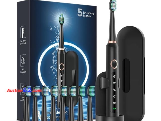 Lot 44-6659p - Rtauys M5 Sonic Electric Toothbrush for Adults and Kids - Rechargeable Electric Toothbrush with 8 Brush Heads &amp; Travel Case, 120 Days Ba...