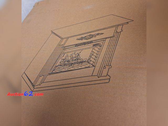 Lot 44-7109x - Fireplace Mantel, still in box Appears New, A basic inspection has been given to this item. Sold AS-IS.