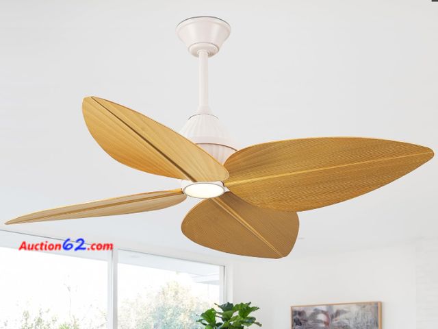 Lot 44-1974 - $240 Retail price - 52" Ceiling Fan, Tropical Ceiling Fans with APP and Remote Control, Indoor Palm Leaf Ceiling Fans with Lights for Living...