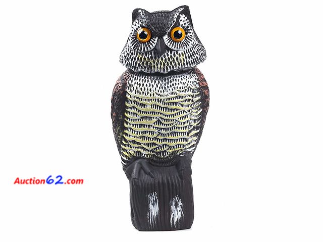 Lot 44-594m - CTREE Owl Decoys to Scare Birds Away with Rotating Head,Natural Enemy Bird Deterrent Realistic Eyes &amp; Waterproof Shape Fake Owl Scarecro...