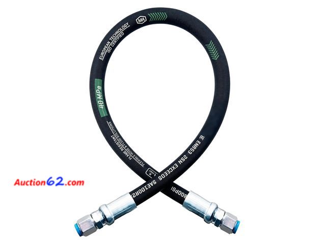 Lot 44-809w - 26711-04-04-24 Hydraulic Hose Swivel Assembly 1/4" Hydraulic Hose with Female JIC X Female JIC,5800 PSI, 24" Long See All Photo's Not Tested...