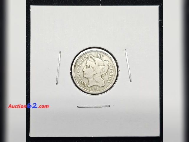 Lot 44-8343o - 1865 THREE CENT NICKEL. MINTED IN PHILADELPHIA.-NT