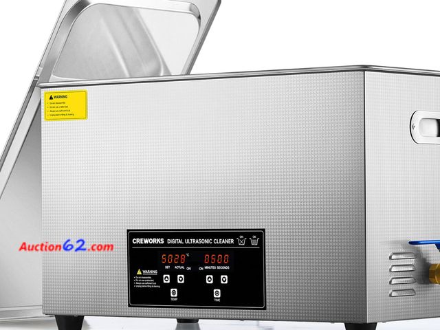 Lot 44-273M - CREWORKS 30L Digital Ultrasonic Cleaning Machine with Heater and Timer See All Photo's Appears New, A basic inspection has been given to thi...