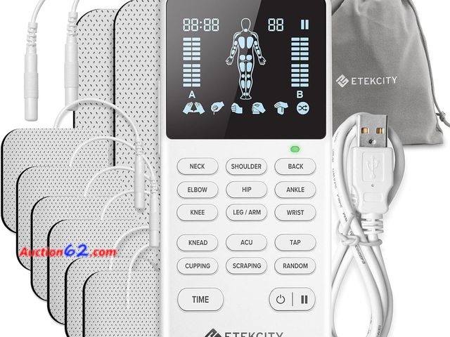 Lot 44-26i - Etekcity 4-Channel Rechargeable TENS Unit,FSA-HSA Eligible Muscle Stimulator for Pain Relief, After-Exercise Relaxation, Physical Therapy, 8...