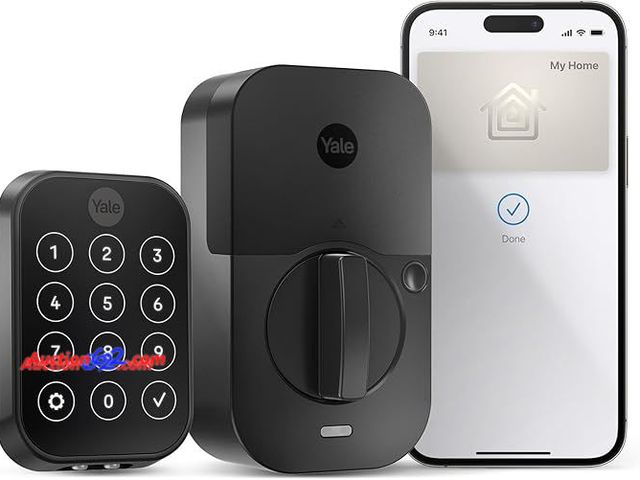 Lot 44-4012f - Retail of $234-Yale Assure Lock 2 Plus Apple Home Keys (Tap to Open) Deadbolt, Black Suede Smart Keyless Entry Door Lock with Wi-Fi Connecte...