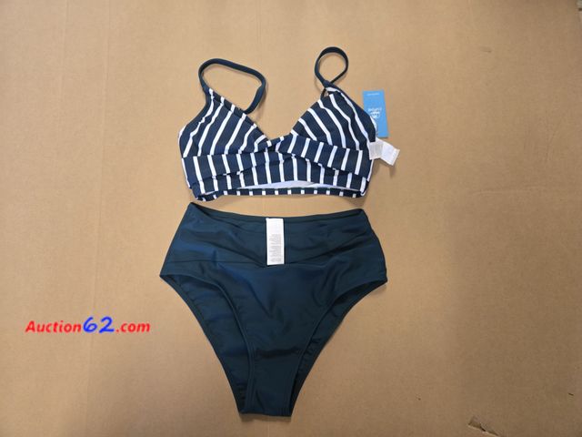 Lot 44-6887g - Size XS Size XS CUPSHE Women's Bikini Sets Two Piece Swimsuit High Waisted V Neck Twist Front Adjustable Spaghetti Straps Bathing Suit Appea...