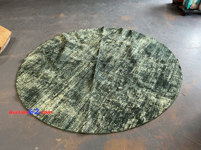 Lot 44-896 - Round Distressed Area Rug - Green/Cream See All Photo's Not Tested E-Commerce Return, A basic inspection has been given to this item. Sold A...