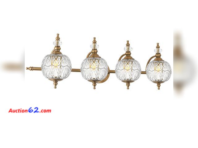 Lot 44-1713w - $149.99 Retail price - Ditoon Brushed Gold Bathroom Vanity Light Fixture Vintage Style - 4 Light G9 Bulb Compatible, 30" Wide Bathroom Light...