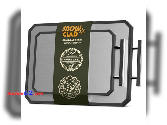 Lot 44-976e - SNOWCLAD Stainless Steel Cutting Board Set of 2 for kitchen Not Tested See All Photo's Appears New, A basic inspection has been given to thi...