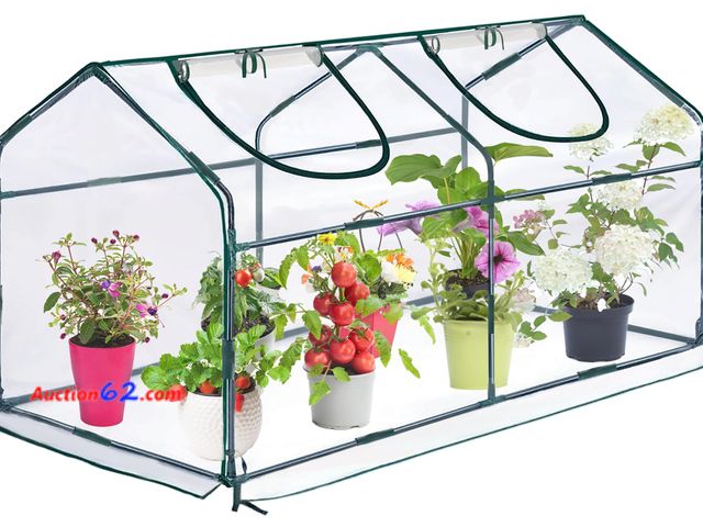 Lot 44-9021 - KBOROVER Mini Greenhouse for Outdoor,Portable Small Tunnel Greenhouses for Outdoors with Roll up Zipper Door for Gardening Plant,UV Waterpro...