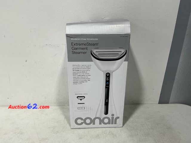 Lot 44-826 - Conair ExtremeSteam Garment Steamer Not Tested See All Photo's E-Commerce Return, A basic inspection has been given to this item. Sold AS-IS...