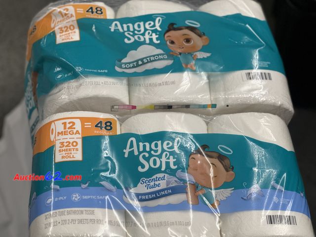 Lot 44-6002j - 2 packs Angel soft toilet paper 12 mega rolls=48. NEW. See All Photo's Not Tested Never opened, Factory Sealed