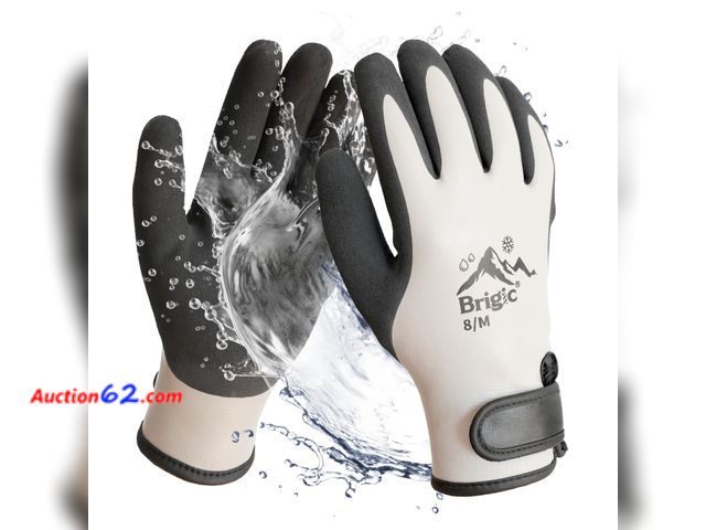 Lot 44-1725m - Brigic Waterproof Weatherproof Winter Work Gloves, Gray, Ideal for Gardening &amp; Outdoor Tasks, X-Large See All Photo's Not Tested Appears...