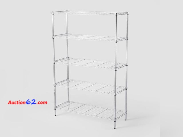 Lot 44-778i - $85 Retail price - 5 Tier Wide Wire Shelving Chrome - Brightroom™: Adjustable Metal Storage Unit, 72.63" H, 350 Lb Capacity, Silver See All ...