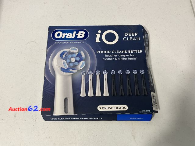 Lot 44-1654 - Oral B Replacement Brush Heads IO Deep Clean Round 9 Pack Appears New, A basic inspection has been given to this item. Sold AS-IS. See All P...
