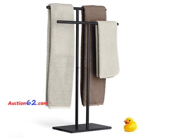 Lot 44-2701 - Towel Stand – Freestanding Towel Rack for Bedroom &amp; Bathroom, Heavy-Duty Towel Drying Rack with Sturdy Base, Stylish Modern Free Standin...