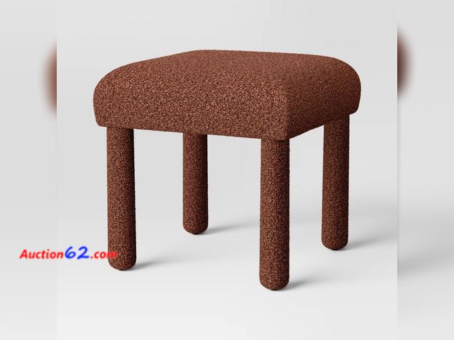 Lot 44-1665m - Upholstered Square Stool Ottoman Rust Boucle - Room Essentials™ See All Photo's Not Tested Appears New, A basic inspection has been given to...