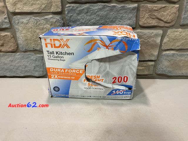 Lot 44-1670f - 13 Gallon Reinforced Top Drawstring Fresh Scented Tall Kitchen Trash Bags with 20% PCR (200-Count) See All Photo's Not Tested E-Commerce Ret...