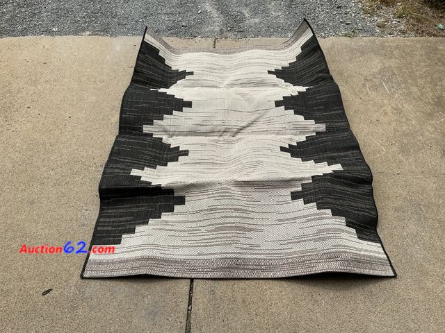Lot 44-312e - Project Mod Desert Outdoor Rug Black/White Geometric 120x170cm See All Photo's E-Commerce Return, A basic inspection has been given to this ...