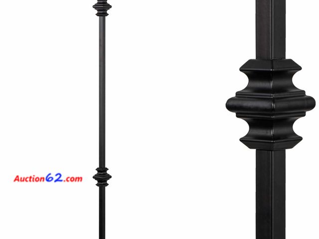 Lot 44-306M - S02-Wrought Iron Balusters – Set of 10 Hollow Double Knuckle Balusters - Decorative Metal Balusters for Decks – Spiral Stair Railing - 1/2 -...