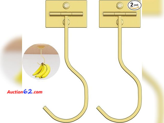 Lot 44-9039r - Adhesive Banana Hook Under Cabinet: 2-Pack Appears New, A basic inspection has been given to this item. Sold AS-IS.