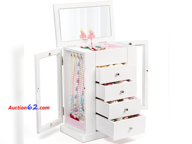 Lot 44-925m - Emfogo Jewelry Box for Girls, Musical Jewelry Box with Spinning Dancer Gifts for Little Girls Christmas New Year Birthday Children's Day, 5 ...