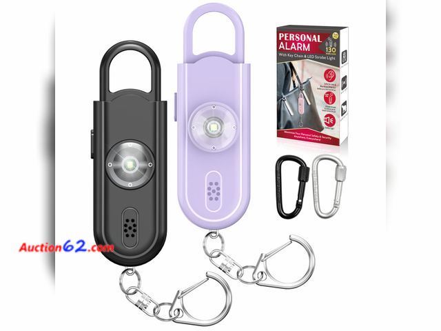 Lot 44-2627f - Safe Sound Personal Alarm, 2 Pack 130 dB Loud Siren Song Emergency Security Alarm Keychain with Strobe LED Light, Personal Sound Safety Sire...