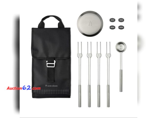 Lot 44-661p - Solo Stove Mesa Accessory Pack | Incl. 4 Stainless Steel Mini Sticks + Stick Rests, Pellet Scoop, Mesa Lid, Carry Case, Accessories for Outd...