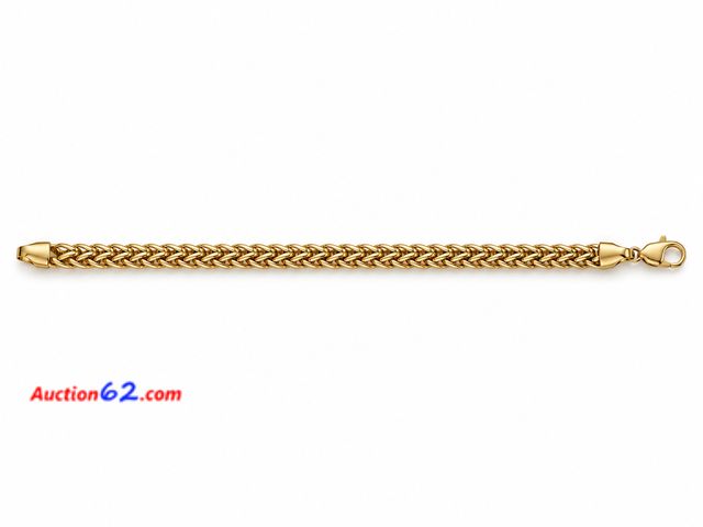 Lot 44-6010n - Men’s gold color square bracelet approximately 9 in. No markings. Appears New, A basic inspection has been given to this item. Sold AS-IS. S...