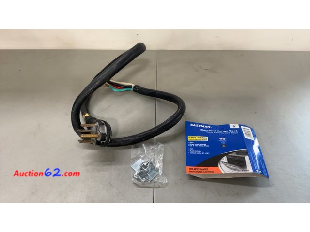 Lot 44-1940a - Eastman 6 Feet Electric Range Cord, 40 Amps 4-Prong Wire, 61273 See All Photo's Not Tested E-Commerce Return, A basic inspection has been gi...