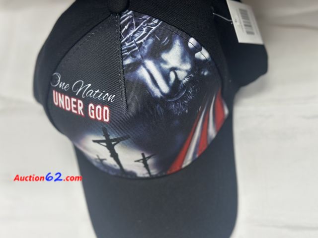 Lot 44-6018o - One nation under God hat. Velcro strap. New. Made in china on tag. See All Photo's Not Tested Never opened, Factory Sealed