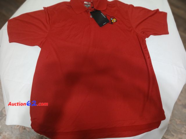 Lot 44-2103j - New with tag  Mens XL Adidas Louiville Cardinals Climalite shirt. Deeper red than picture shows.  Retail 64.00.  See photos. Appears New, A ...