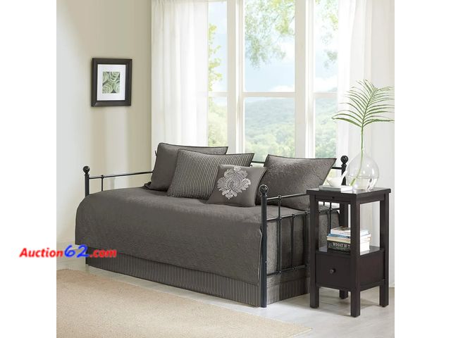 Lot 44-5544w - Madison Park Cotton Daybed Cover Set-Double Sided Quilting Classic Cottage Design All Season Bedding with Bedskirt, Matching Shams, Decorati...