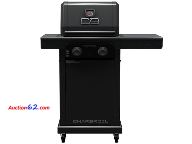 Lot 44-18g - Retail value $449- Char-Broil® Pro Series with Amplifire™ Infrared Technology 2-Burner Propane Gas Grill and Griddle Cabinet, Black Appears ...