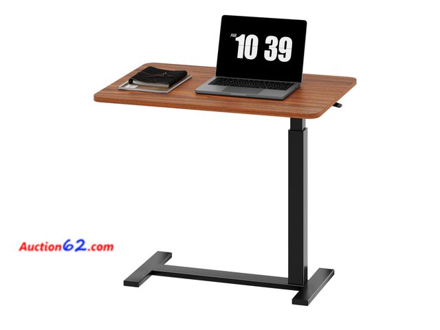 Lot 44-5524o - Sweetcrispy Overbed Bedside Table with Wheels, Adjustable Hospital &amp; Home Use Bed Table, Rolling Laptop Table, Mobile Standing Desk, Rus...