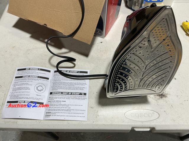 Lot 44-4061f - Sunbeam 1200W Classic Steam Iron with Shot of Steam Feature E-Commerce Return, A basic inspection has been given to this item. Sold AS-IS. S...