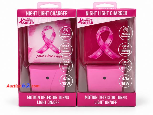 Lot 44-6138m - Set of 2 Support Squad Night Light Chargers. Appears New, A basic inspection has been given to this item. Sold AS-IS. See All Photo's Not Te...