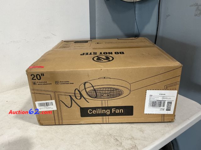 Lot 44-866 - $120 Retail price - 20 Inch Low Profile Ceiling Fan 3000LM 57W White See All Photo's Not Tested Appears New, A basic inspection has been giv...