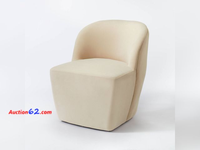 Lot 44-913e - $450 Retail price - Pasadena Swivel Accent Chair Light Beige Velvet - Threshold™ Designed with Studio McGee: Transitional Upholstered Seatin...