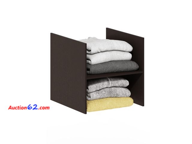 Lot 44-1575j - Furinno Cubicle Cube Insert, H-Shelf Cube Organizer, Fits into Furinno Extra Thick Cubes, for Organizers and Storage, Black Dark Oak (Does n...