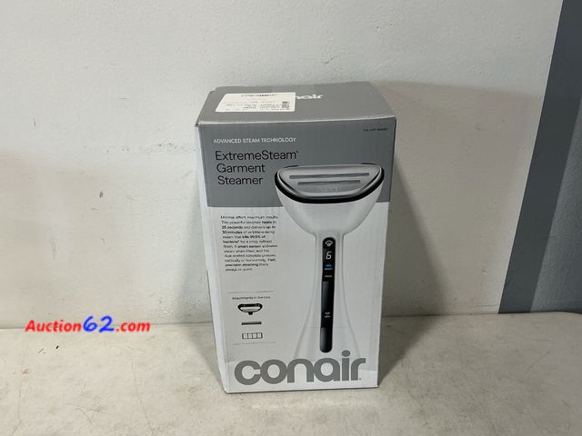 Lot 44-965 - Conair ExtremeSteam Garment Steamer See All Photo's Not Tested E-Commerce Return, A basic inspection has been given to this item. Sold AS-IS...