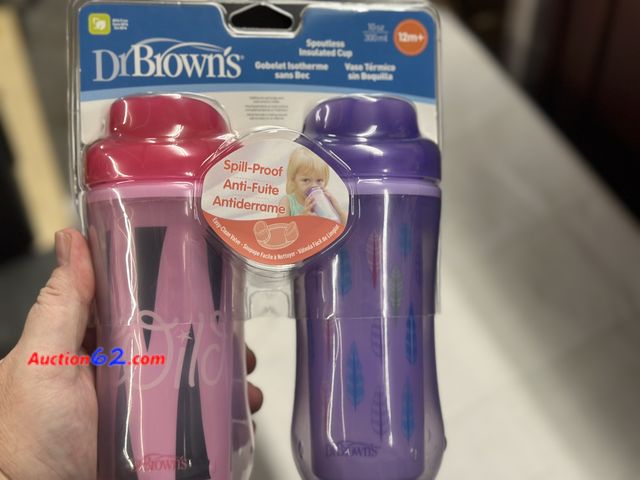 Lot 44-6118a - 2 pack of dr browns spoutless insulated cups 12m+ Appears New, A basic inspection has been given to this item. Sold AS-IS. See All Photo's N...