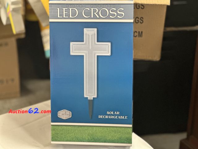 Lot 44-6155j - Solar powered LED CROSS. New. See All Photo's Not Tested Never opened, Factory Sealed