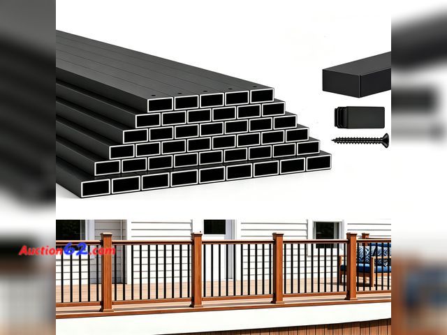 Lot 44-252m - $179.99 Retail price - HZIU 101 Pack Stainless Steel Deck Balusters – 32.25" Black Side Mount Decking Railings with End Caps &amp; Screws – ...