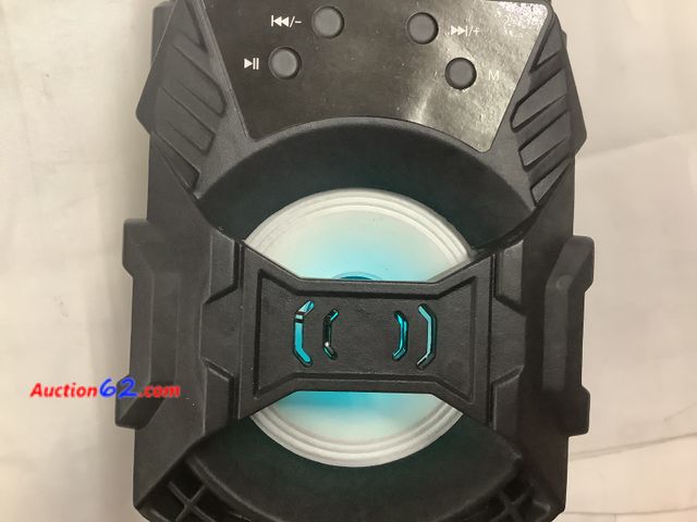 Lot 44-6013e - 3” Wireless Speaker, up to 3 hours, 10 meter range, lights up, big sound, usb, usd SIM card 3hrs at 75% volume. WiFi karaoke. Appears New, A...