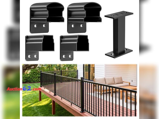Lot 44-1595e - Egadis 4 Pack Aluminum Fixed Railing Bracket with Level Foot See All Photo's Not Tested Appears New, A basic inspection has been given to th...